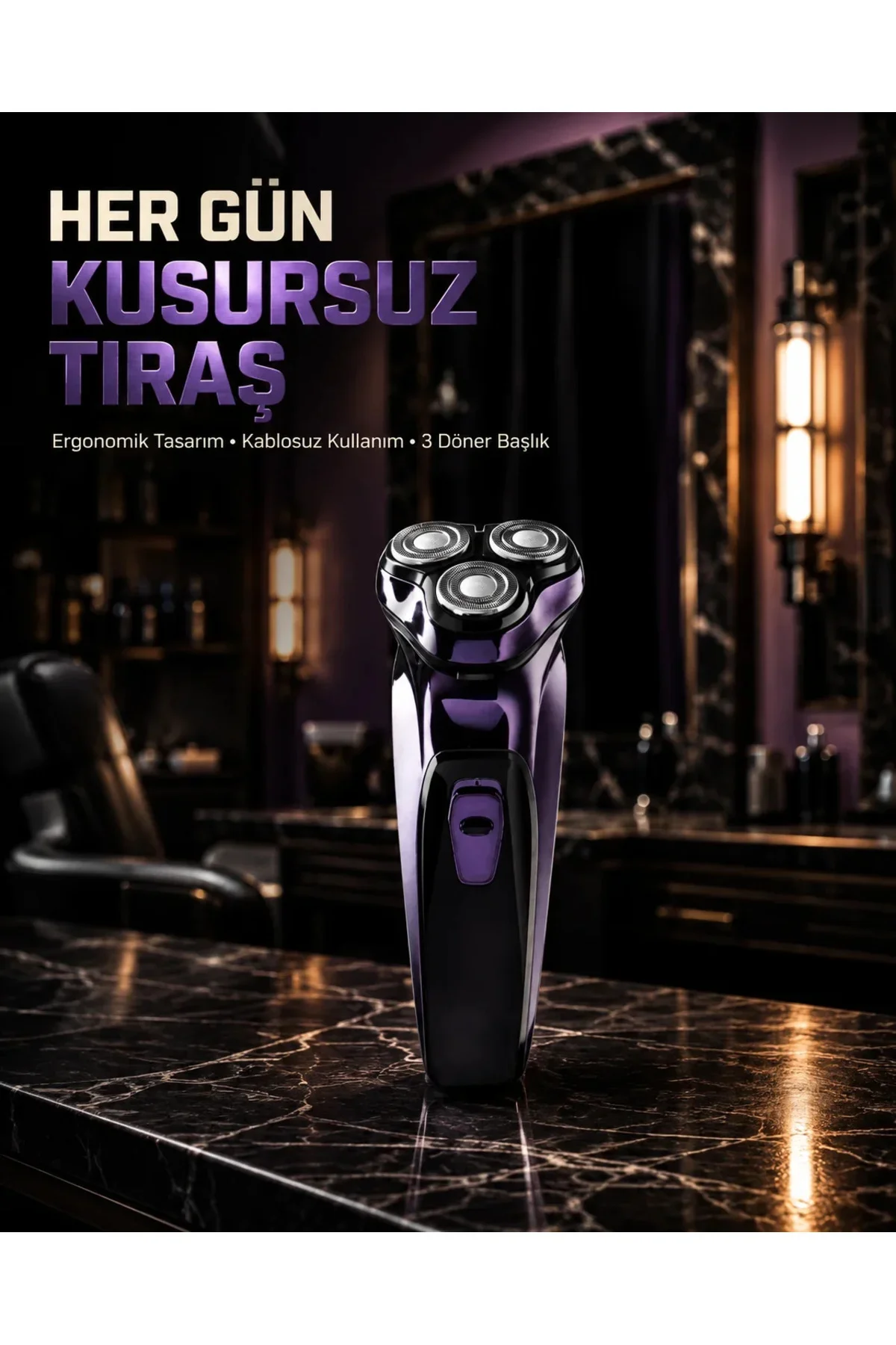 Kompakt Şarjlı Saç Sakal Tıraş Makinesi Kuru Kullanım Özellikli Kompakt Şarjlı Saç Sakal Tıraş Makinesi Kuru Kullanım Özellikli