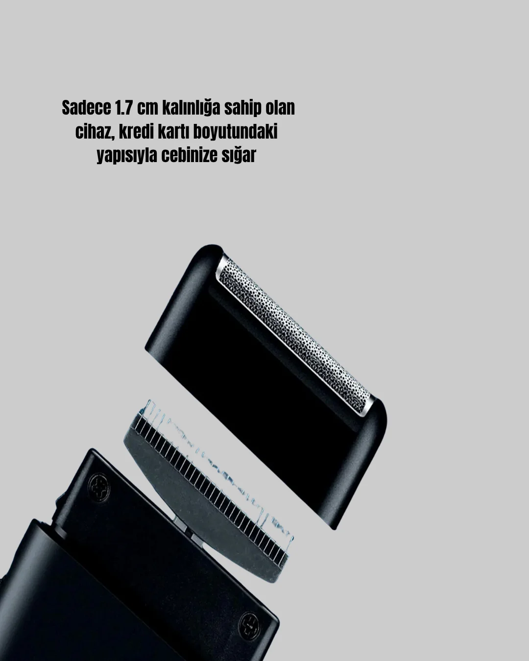 Kompakt Şarjlı Tıraş Makinesi Çift Yönlü Bıçaklı 45 Dakika Kullanım Süreli