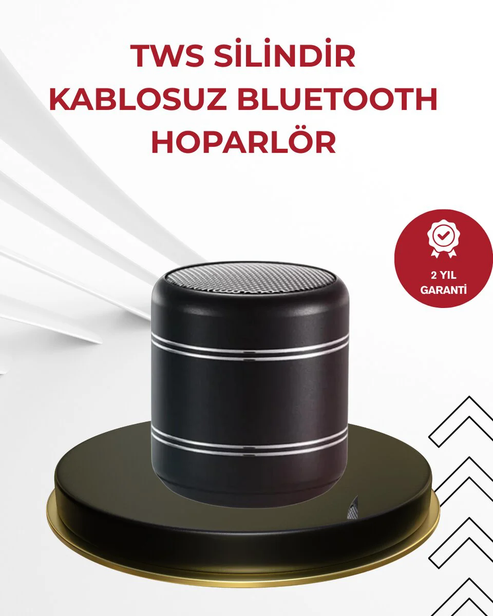Kompakt Silindir Metal Bluetooth Hoparlör 4W TWS Destekli - 10m Menzil