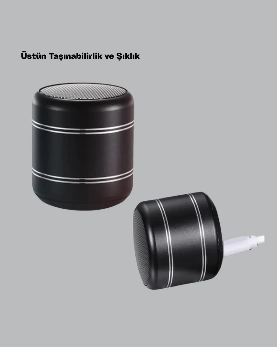 Kompakt Silindir Metal Bluetooth Hoparlör 4W TWS Destekli - 10m Menzil