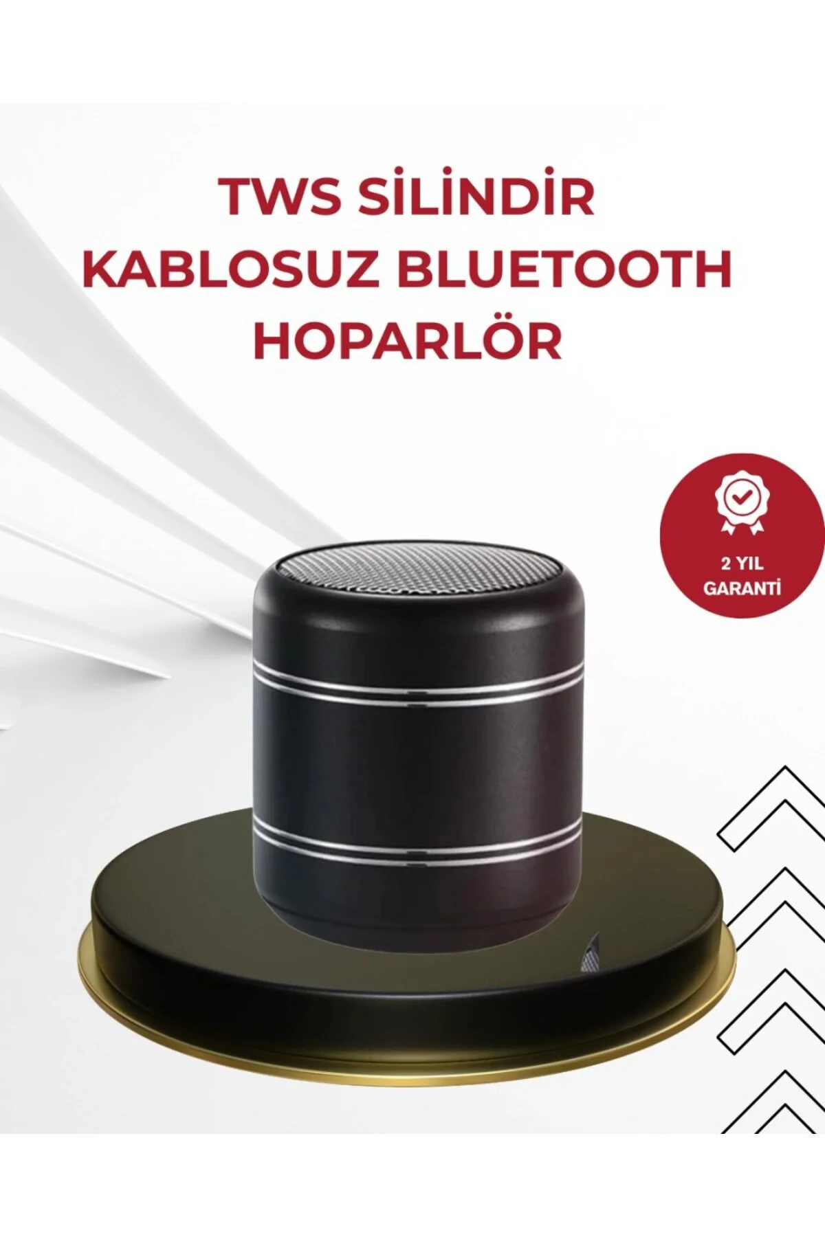 Kompakt Silindir Metal Bluetooth Hoparlör 400 Mah Uzun Pil Tws De
