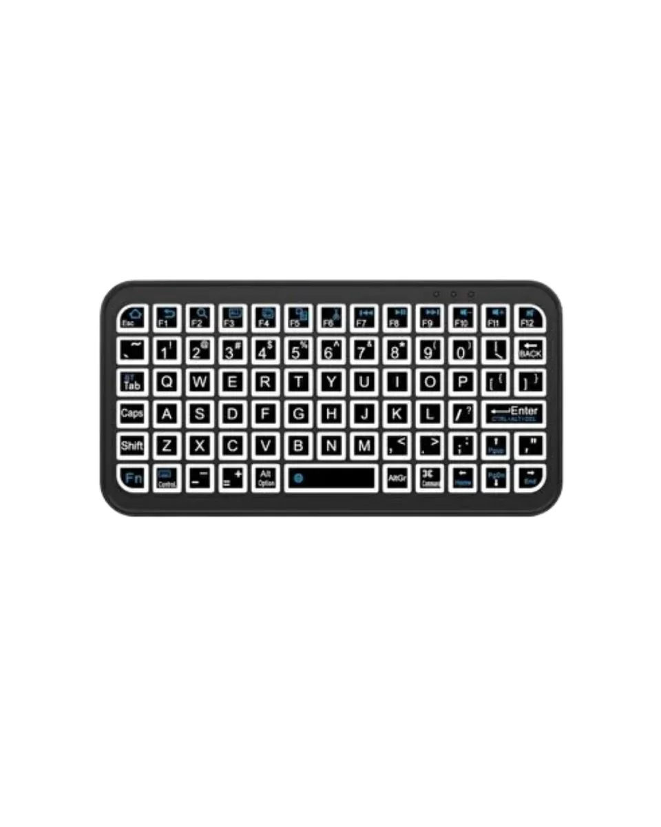 Kompakt Siyah RGB Işıklı Bluetooth Mini Klavye - Taşınabilir ve Hassas Yazım Deneyimi