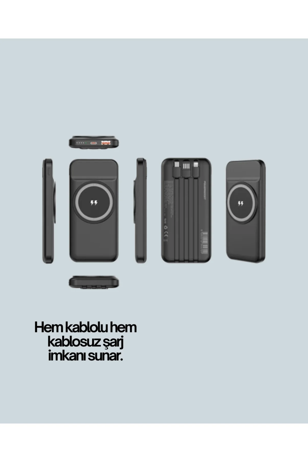 Kompakt Tasarım, Güçlü – 10000Mah Kablosuz Powerbank - Görsel 2