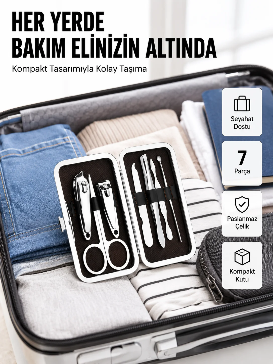 Kompakt Tasarımlı El ve Ayak Bakım Seti Kompakt Tasarımlı El ve Ayak Bakım Seti