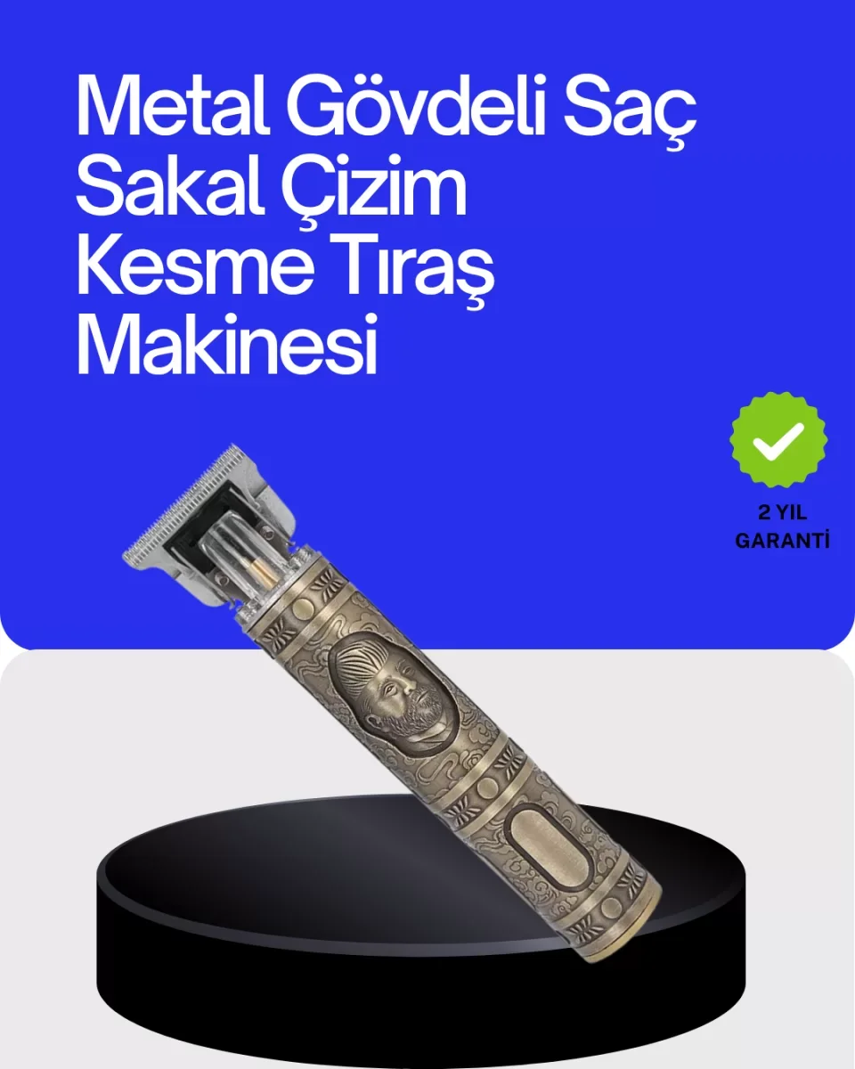 Kompakt Tasarımlı, Güçlü Motorlu Saç sakal Kesme Makinesi ve 4 Kılavuz Tarak - Lisinya