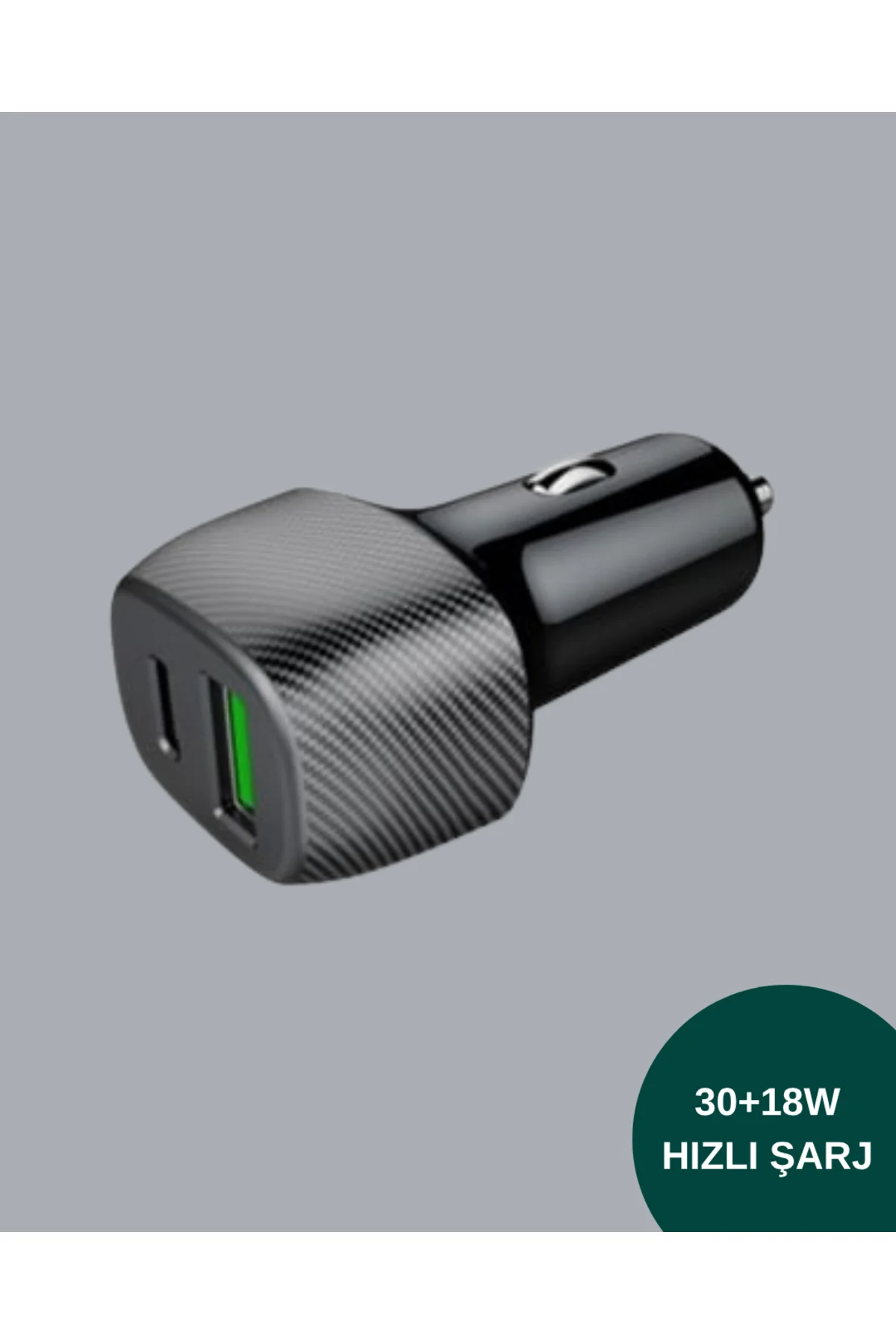 Kompakt Tasarımlı Type-C + USB Girişli Araç Şarj Başlığı - Lisiny