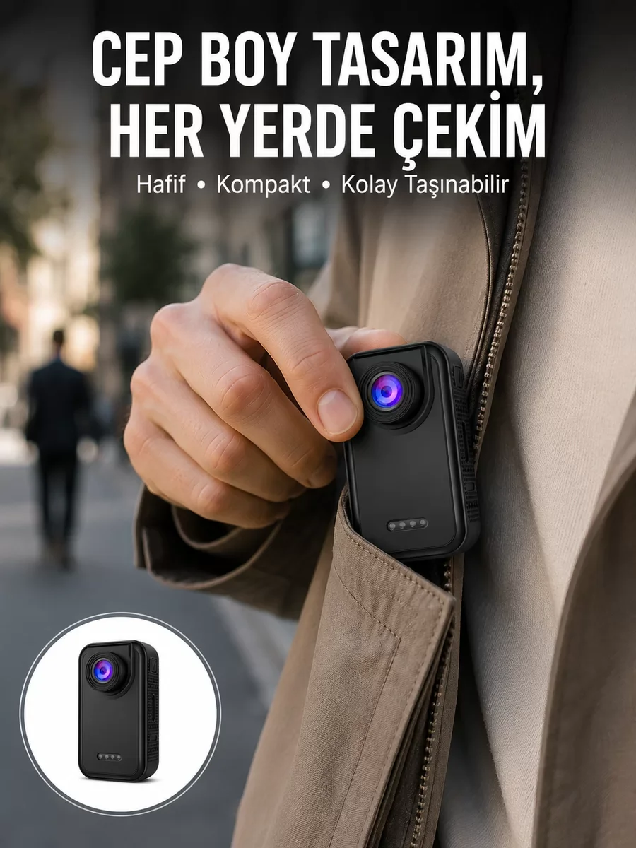 Kompakt Taşınabilir Kamera - Yeni Nesil Vlog ve Sosyal Medya Mini Kamera