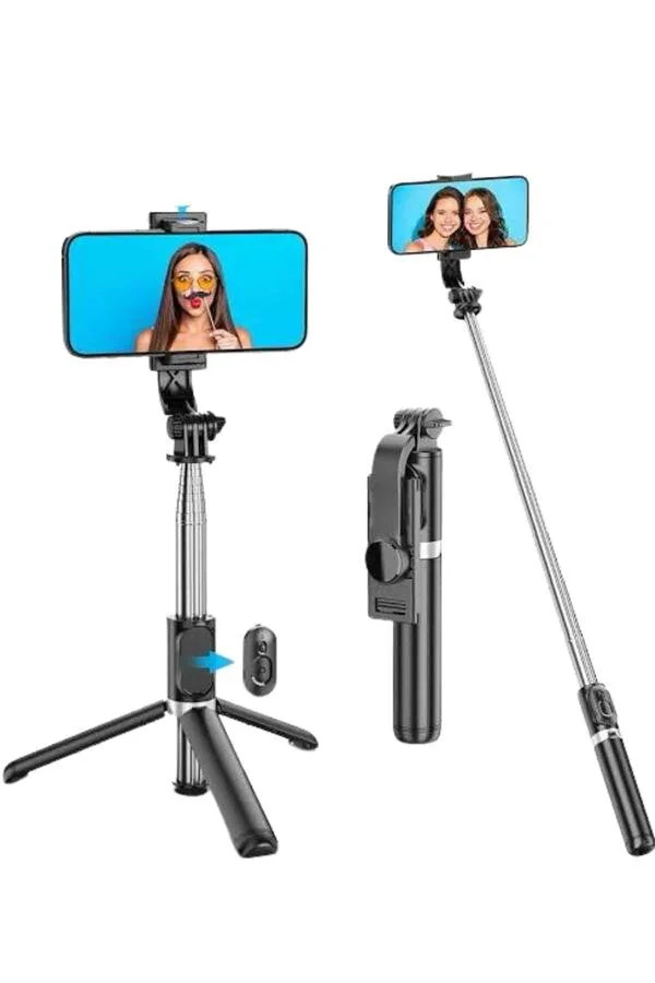 Kompakt Tripod Selfie Çubuğu Bluetooth Kumanda & LED Işık