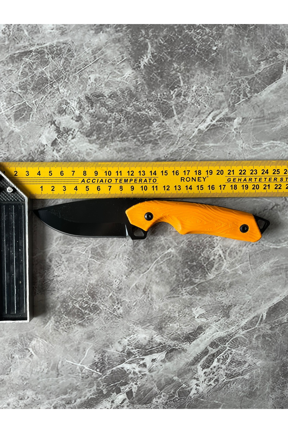 Kompakt Turuncu Kabzeli El Yapımı Kılıflı Kamp ve Av Bıçağı – 20,