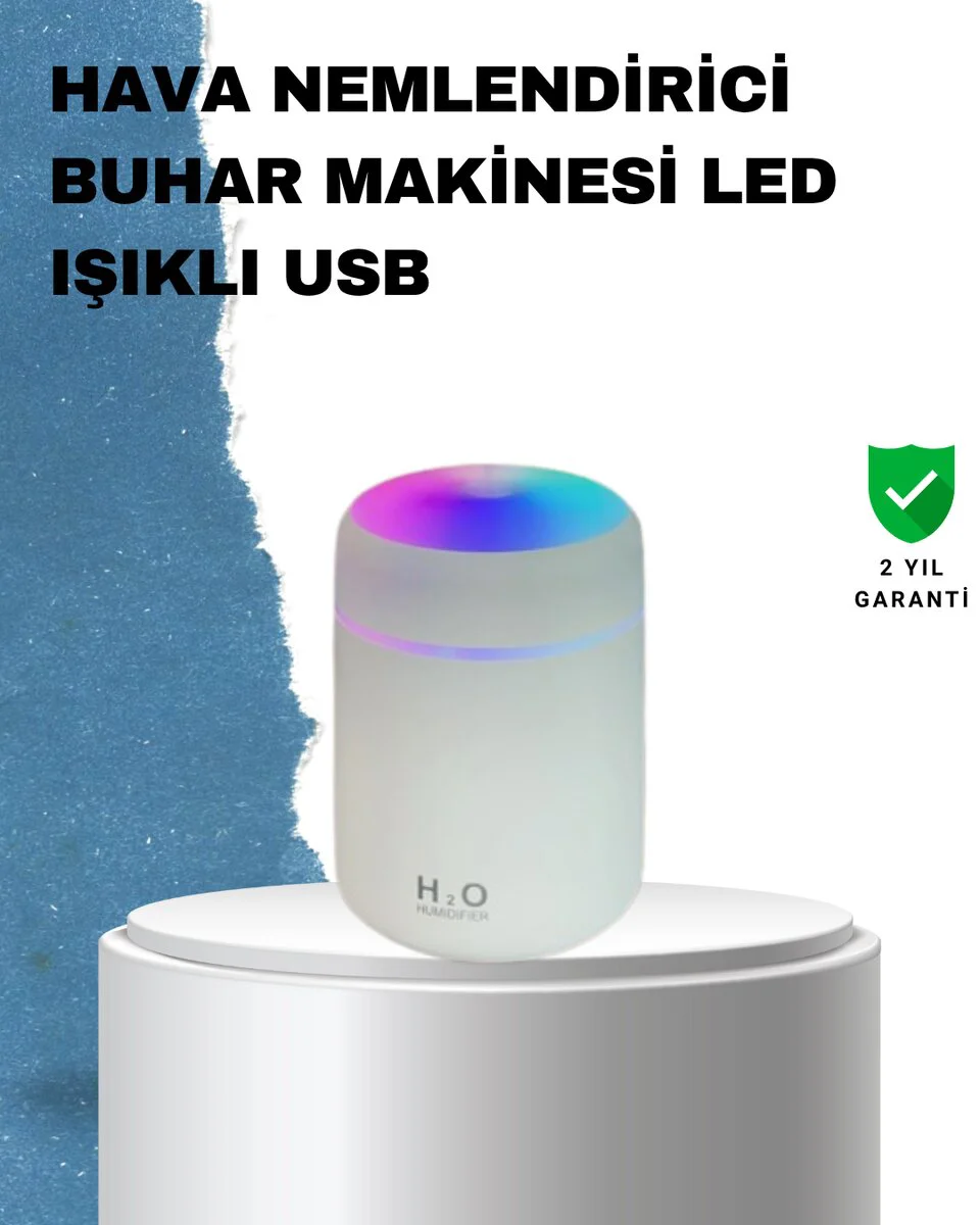 Kompakt USB Nemlendirici - 300ml ABS Gövde, Ev Ofis ve Seyahat İçin