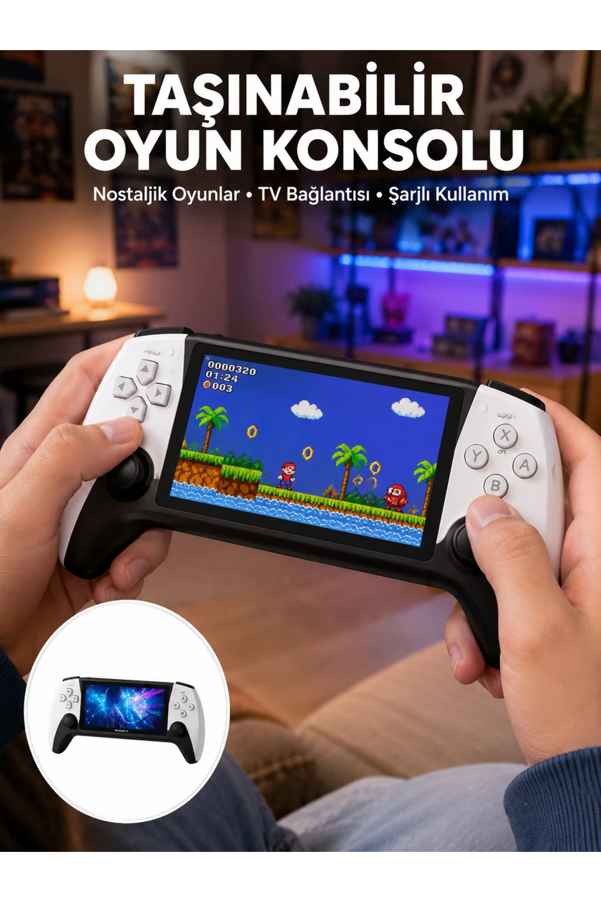 Kompakt Ve Hafif Retro Oyun Konsolu 1000 Klasik Oyun Dahil Kompakt Ve Hafif Retro Oyun Konsolu 1000 Klasik Oyun Dahil