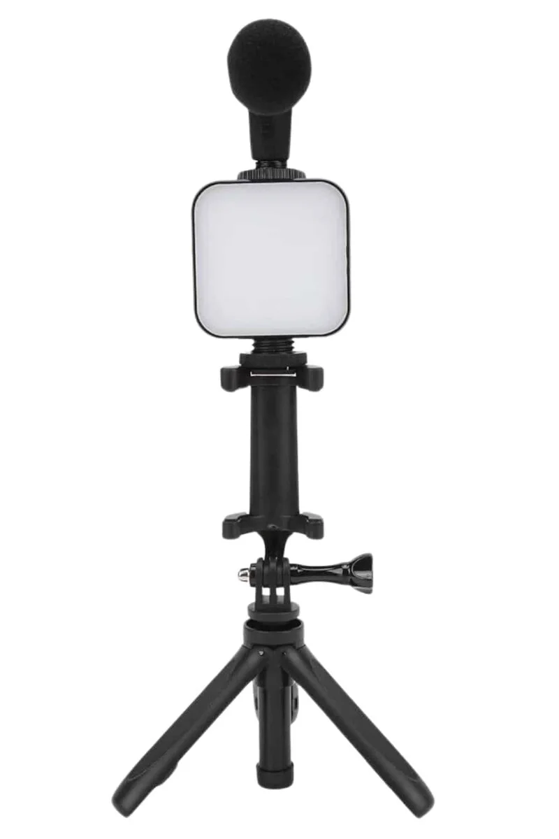 Kompakt Vlog Seti: Mini Tripod, Kumanda Mikrofon ve LED Işık ile Profesyonel Çekimler
