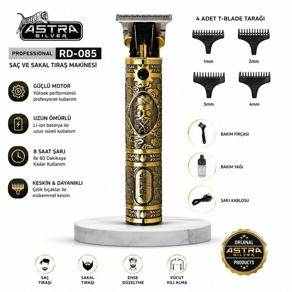 Komple Metal Saç Sakal Traş Makinesi Usb Şarjlı - T Bıçak - RD-085 Fiyatı, Yorumları ve Özellikleri