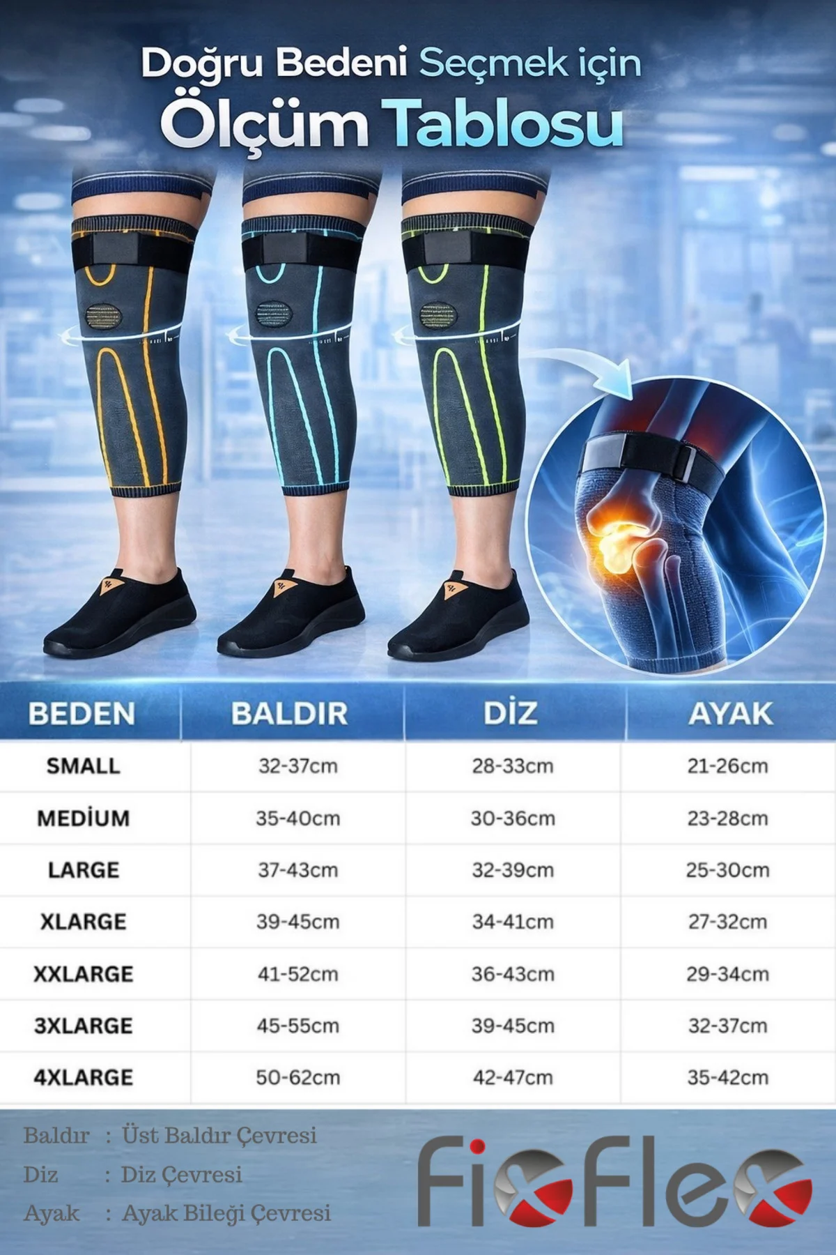 Kompresyon Destekli Ağrı Azaltıcı Diz Koruyucu Sıcak Tutan Dizlik Lüx Örgü (Gri/Yeşil) (1 ADET) 3XL