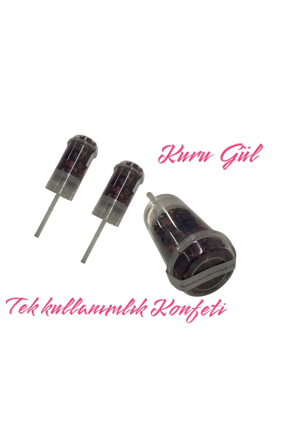 Konfeti, Şırınga Konfeti, Kurı Gül Şırınga Konfeti, 2 Adet Fiyatı