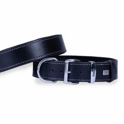 Konfor Deri Köpek Boyun Tasması Siyah 4x52 60 Cm