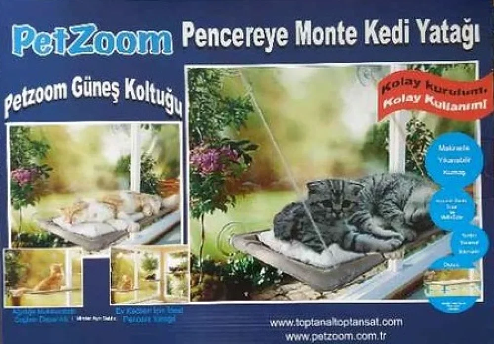 Konforlu Cam ve Pencere Kenarı Kedi Yatağı Rahat Dinlenme Alanı