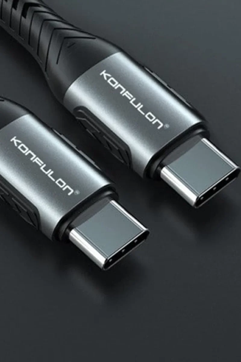 Konfulon DC43 Type-C to Type-C 1M Örgü 60W Hızlı Şarj Kablo - Yeşil Konfulon DC43 Type-C to Type-C 1M Örgü 60W Hızlı Şarj Kablo - Yeşil