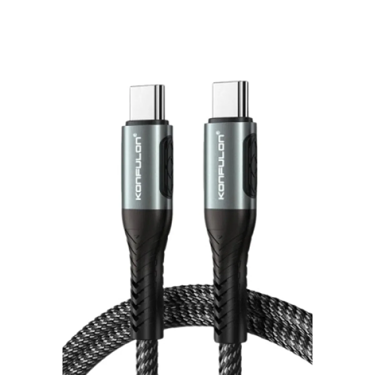 Konfulon DC43 Type-C to Type-C 1M Örgü 60W Hızlı Şarj Kablo - Siyah