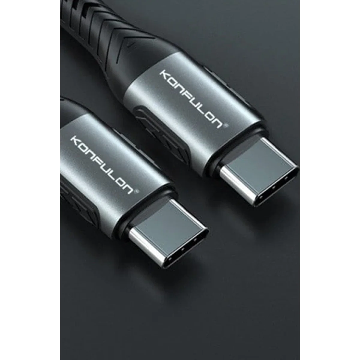 Konfulon DC43 Type-C to Type-C 1M Örgü 60W Hızlı Şarj Kablo - Siyah