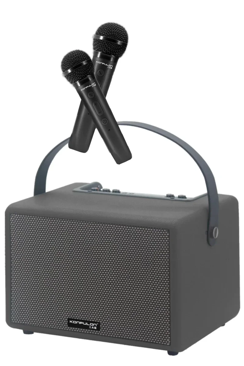 Konfulon F31 50W Sürücülü 2 Adet Mikrofonlu BT 5.2 Kablosuz Hoparlör - Yeşil