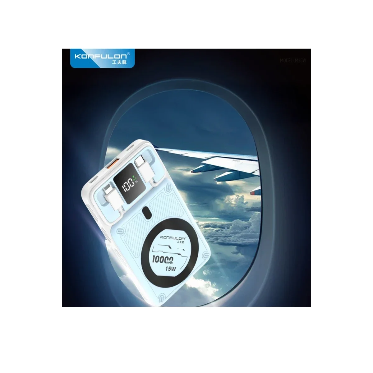 Konfulon M25W 10.000 mAh 20W PD Magsafe Powerbank - Mavi