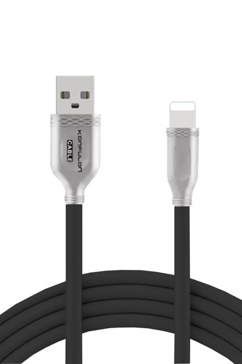 Konfulon S48 Lightning Kablo iphone Uyumlu 1M 3A - Siyah Konfulon S48 Lightning Kablo iphone Uyumlu 1M 3A - Siyah