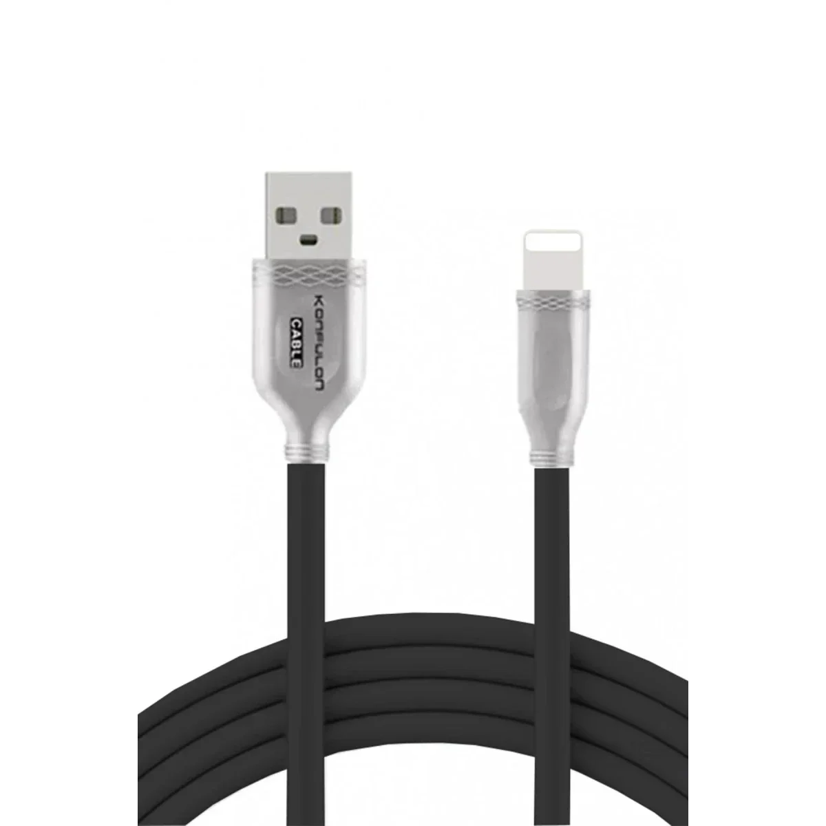 Konfulon S48 Lightning Kablo iphone Uyumlu 1M 3A - Siyah Konfulon S48 Lightning Kablo iphone Uyumlu 1M 3A - Siyah