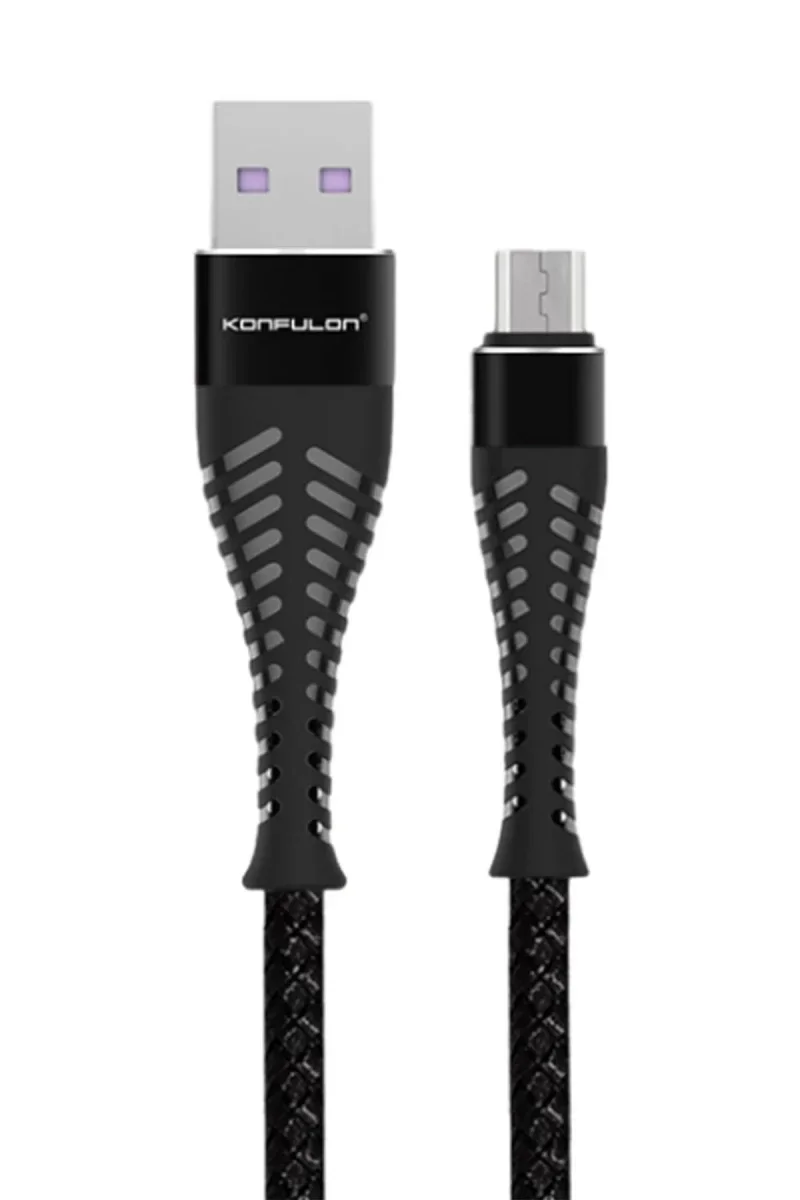 Konfulon S61 Micro USB Kablo 1.2M 2.1A - Siyah Konfulon S61 Micro USB Kablo 1.2M 2.1A - Siyah