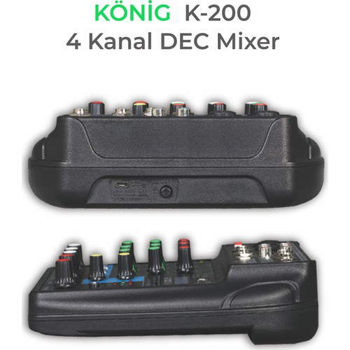 König K-200 Mikser+Ses Karti 4Kanal-Usb König K-200 Mikser+Ses Karti 4Kanal-Usb