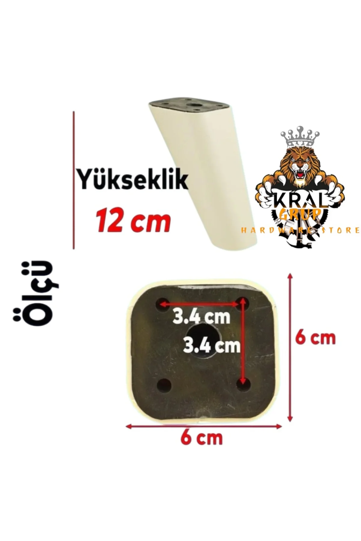 Konik Açılı 12Cm AYAK, MOBİLYA, DOLAP,KOLTUK, BAZA AYAĞI ( SERT P