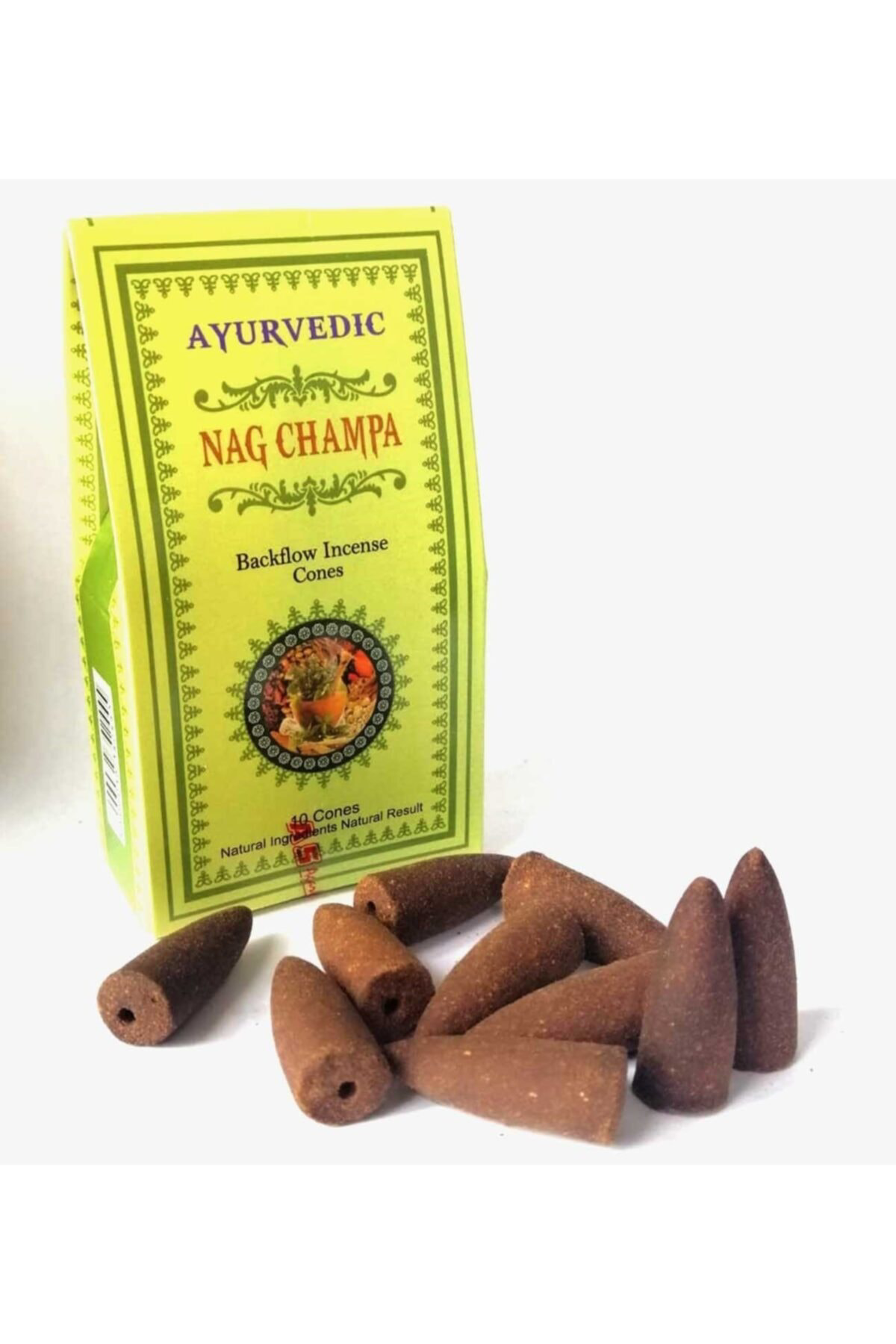 Ayurvedic Konik ( Geri Akış ) Tütsü Nag Champa Aromalı( 10 Adet )