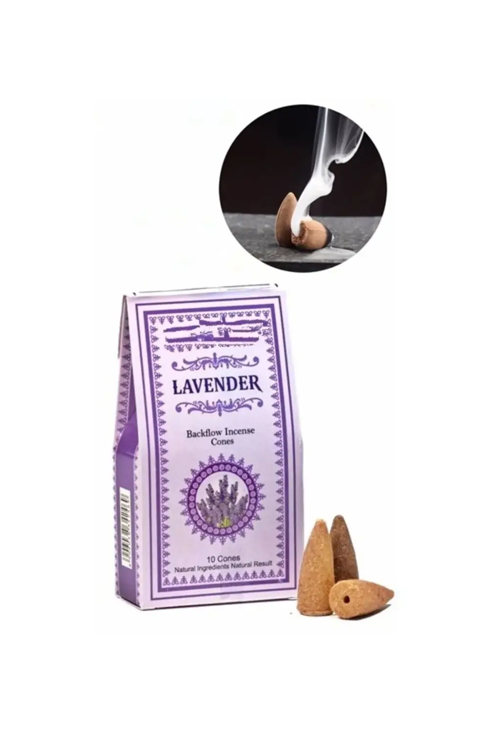 Konik Geri Akış Tütsü Lavender Aromalı 10 Adet