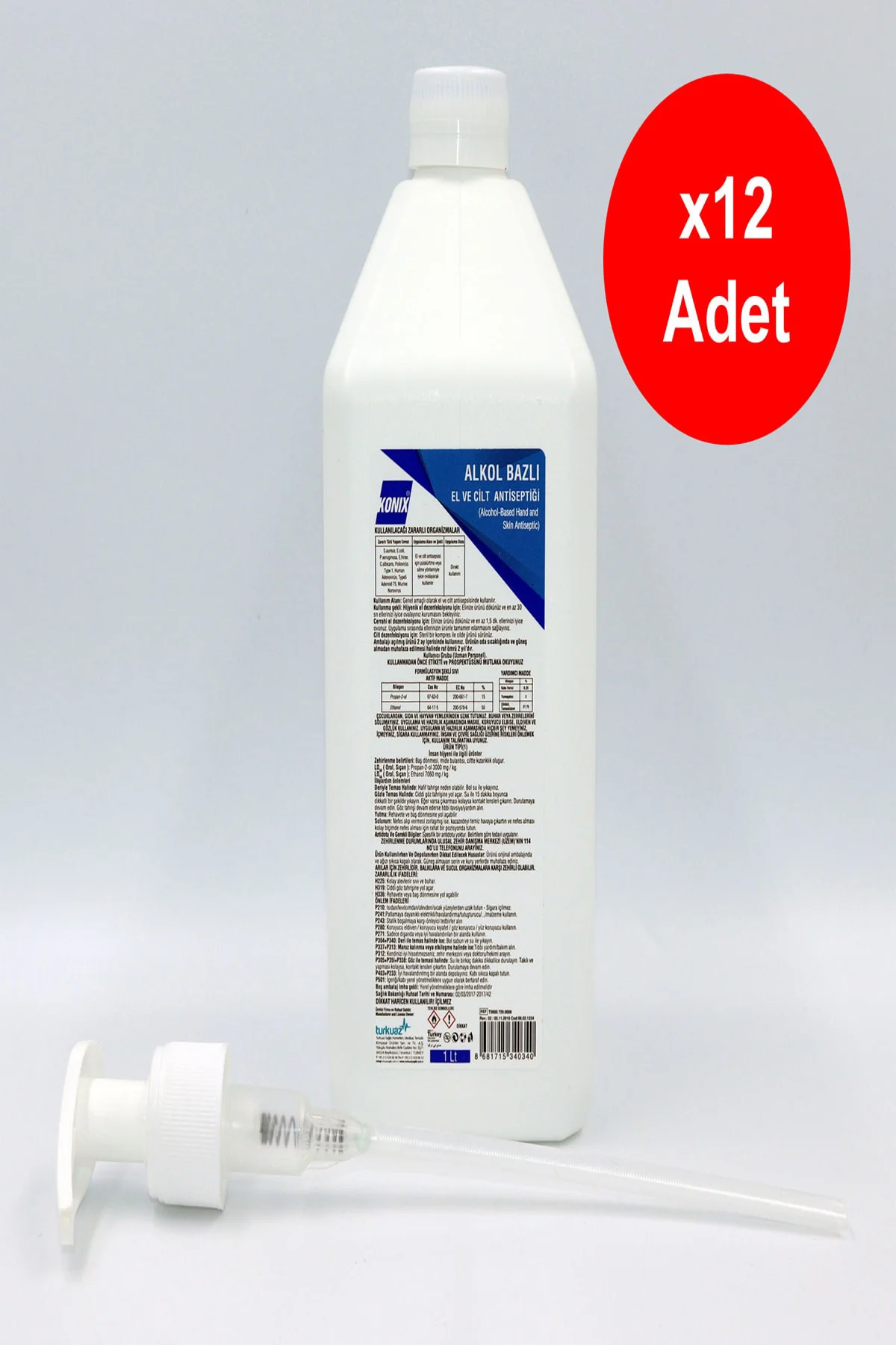 Konix Dezenfektan El Ve Cilt Dezenfektanı 12 Adet
