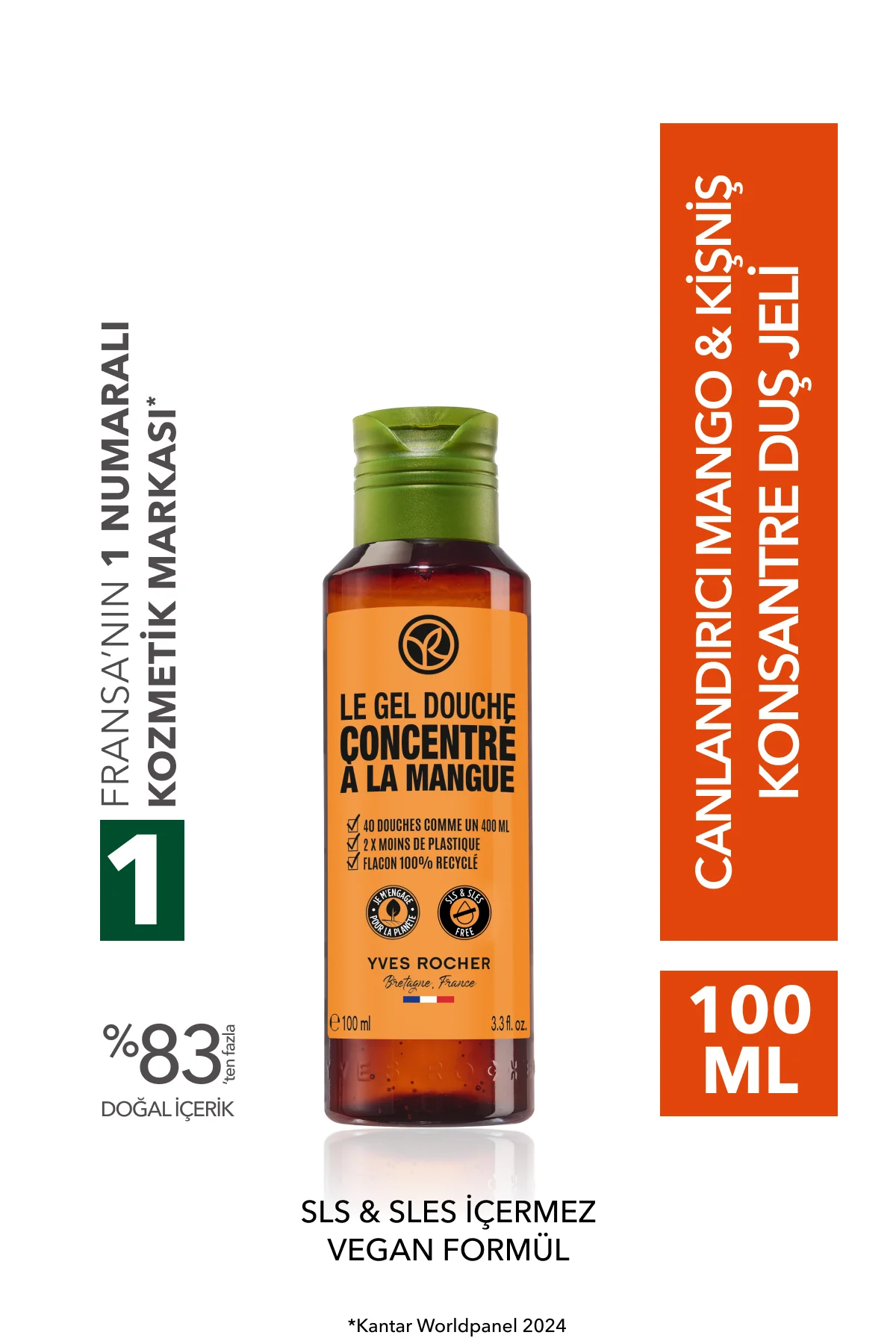 Konsantre Duş Jeli - Nemlendirici Canlandırıcı Mango & Kişniş-SLS