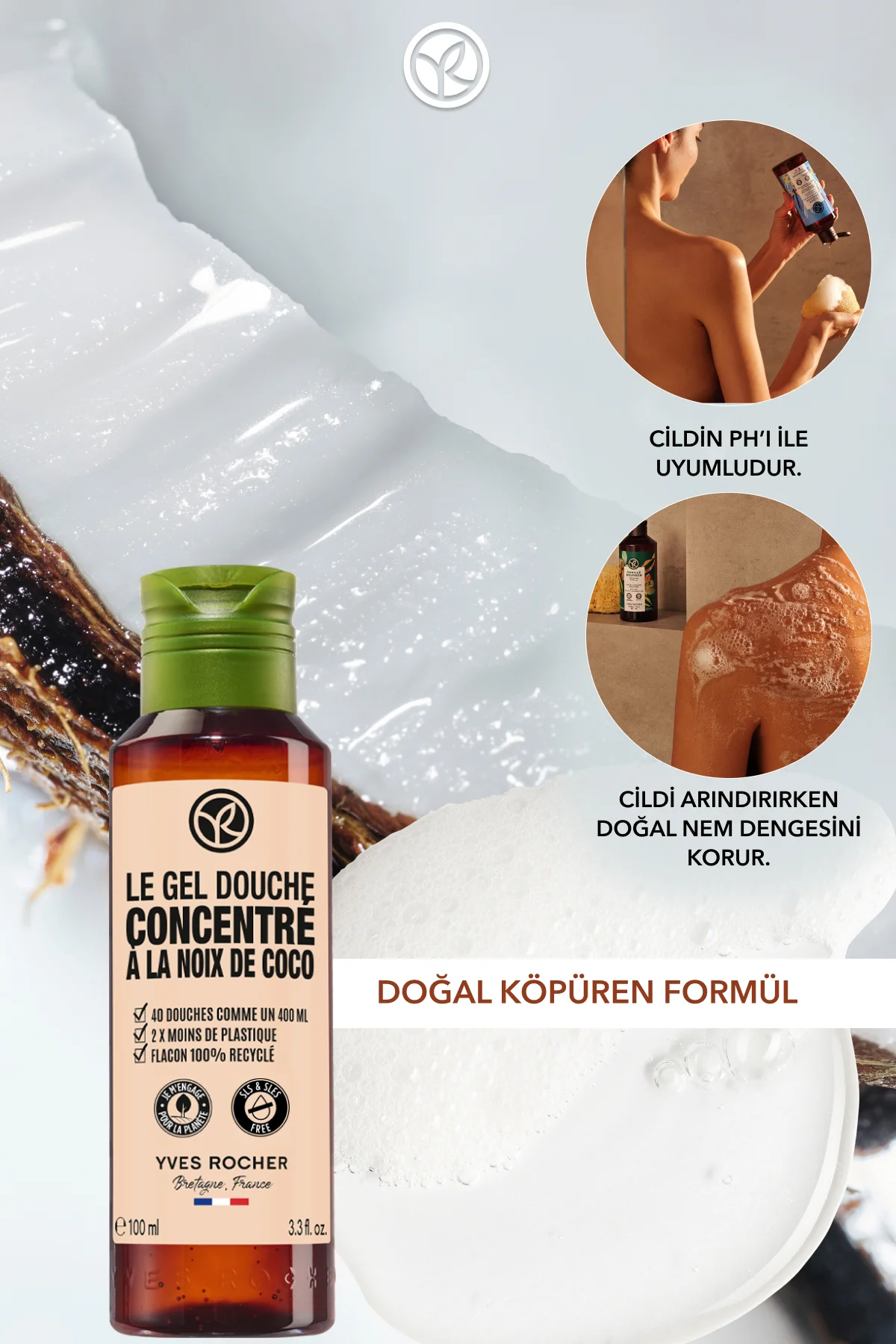 Konsantre Duş Jeli - Nemlendirici Tropikal Hindistan Cevizi -SLS,