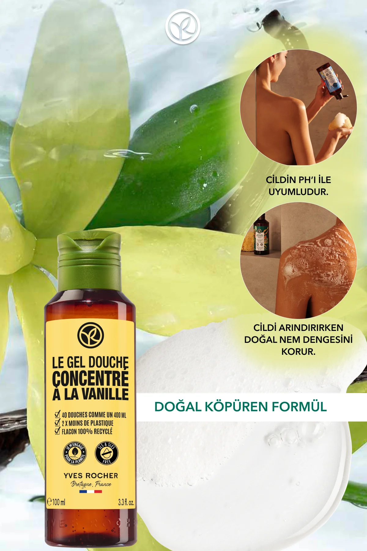 Konsantre Duş Jeli - Nemlendirici Egzotik Vanilya -SLS,SLES İçerm