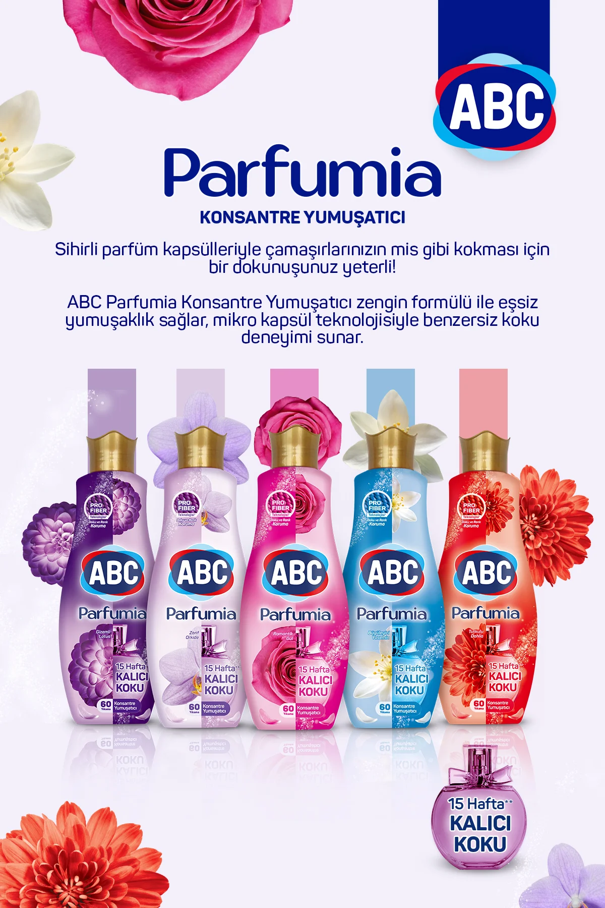 Konsantre Yumuşat. Romantik Gül 1440 ml