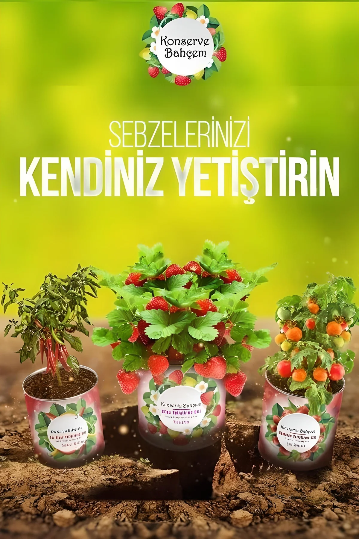 Konserve Bahçem Evde Konservede Fındık Turp Yetiştirme Kiti