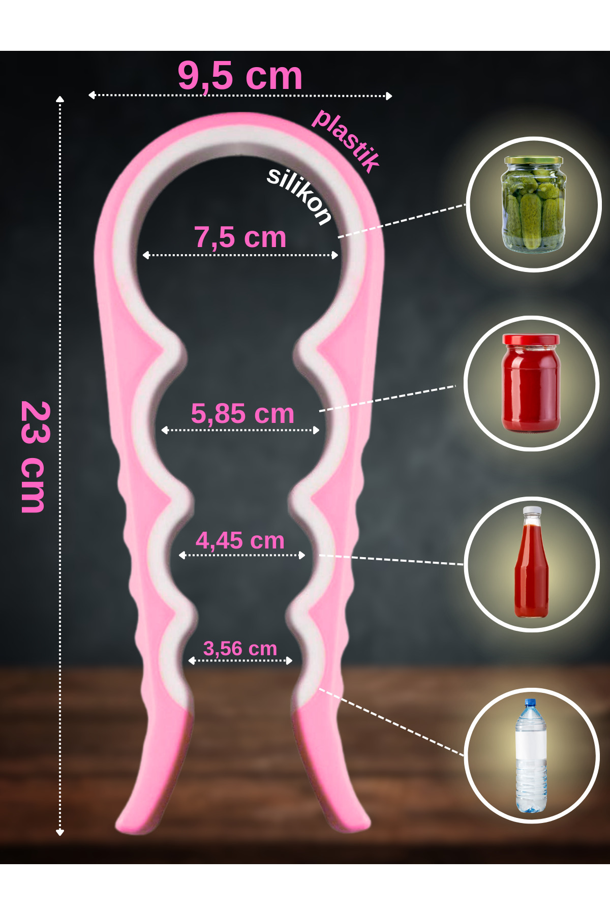 Konserve Kavanoz Şişe Açacağı Kavanoz Kapağı Açma Aparatı 4 Boy S