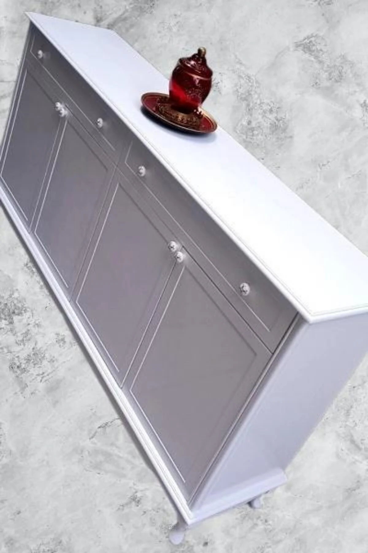 Konsol Klasik Model Tv Sehpa 90386 Ahşap MDF Parlak Beyaz Boya El Yapım Konsol Klasik Model Tv Sehpa 90386 Ahşap MDF Parlak Beyaz Boya El Yapım - Görsel 5