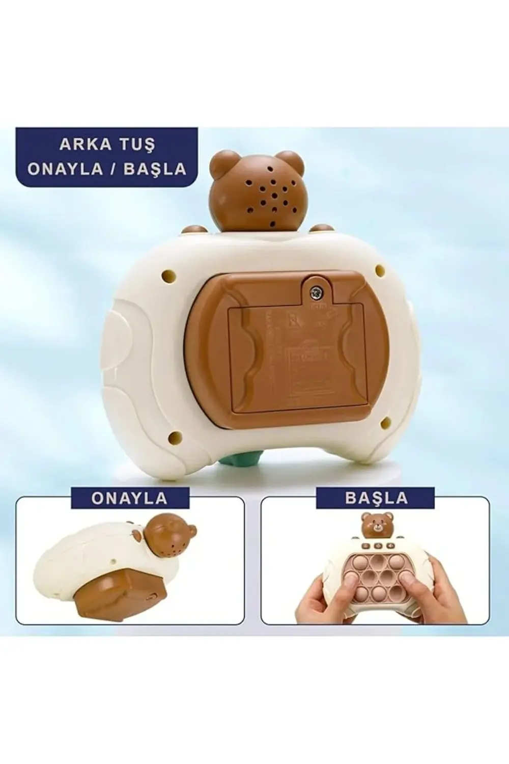 KONSOL Sesli Işıklı Pop It Oyuncak Elektronik Popit Sevimli Ayıcı