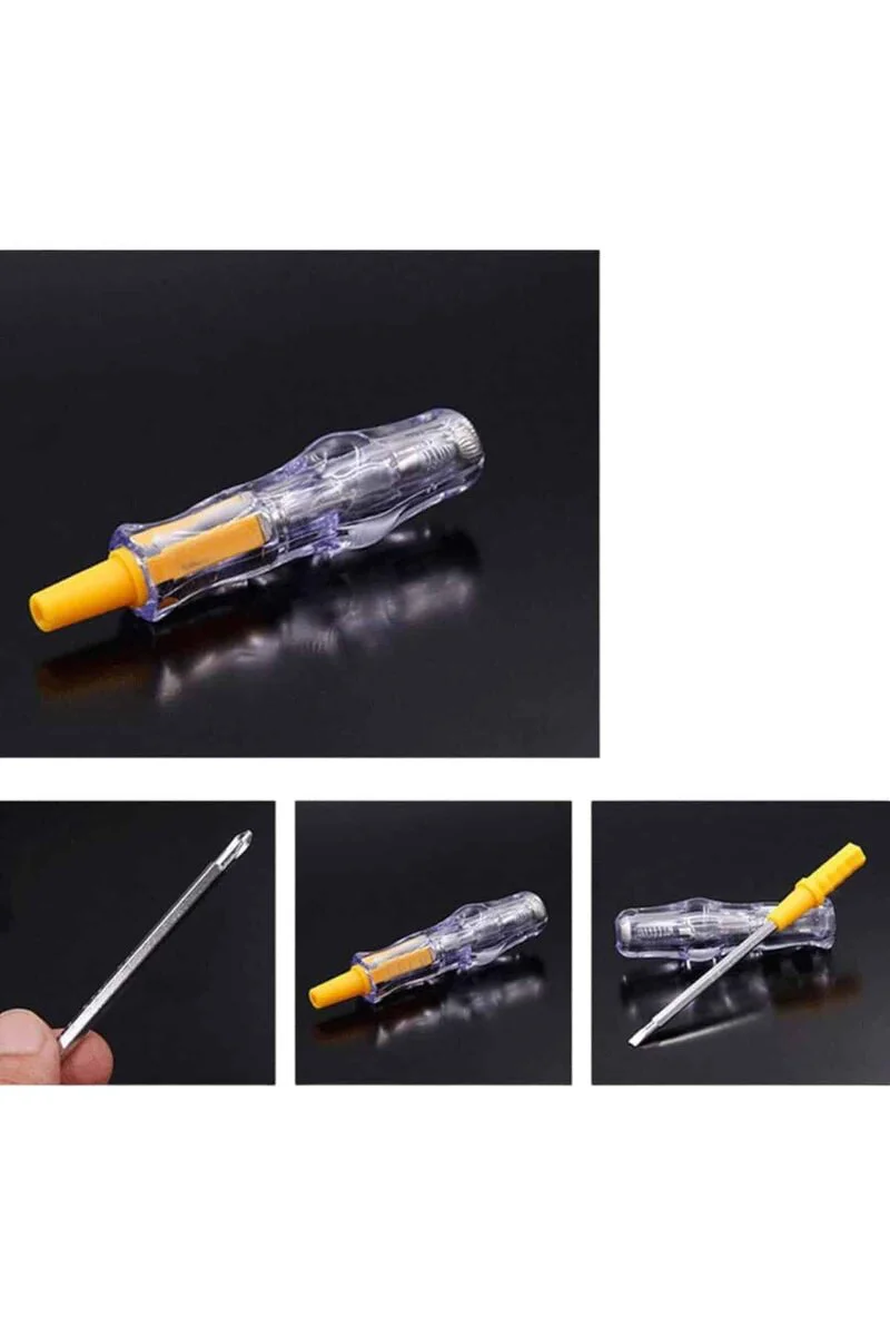 Kontrol Kalemi Nikel Kaplama Çift Başlıklı Test Cihazı - 110V-220V Neon Lambalı Dayanıklı Çözüm