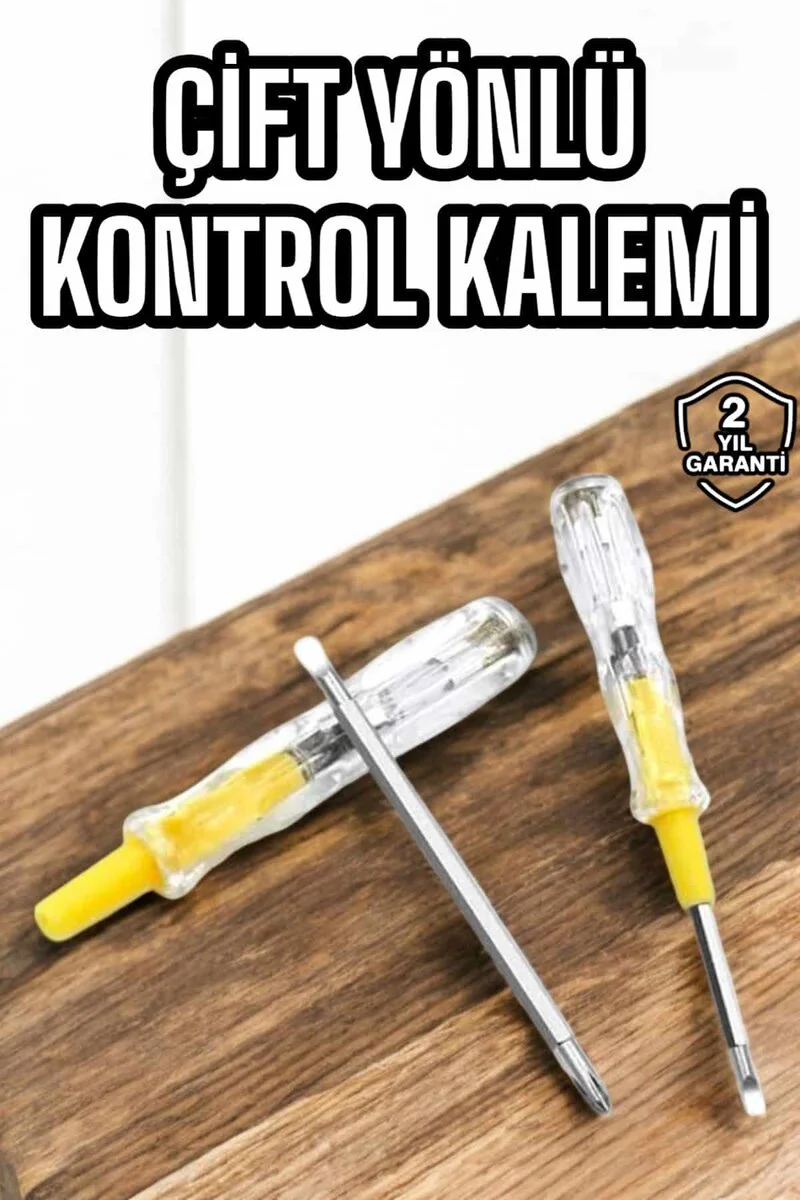 Kontrol Kalemi Nikel Kaplama Çift Başlıklı Test Cihazı - 110V-220V Neon Lambalı Dayanıklı Çözüm
