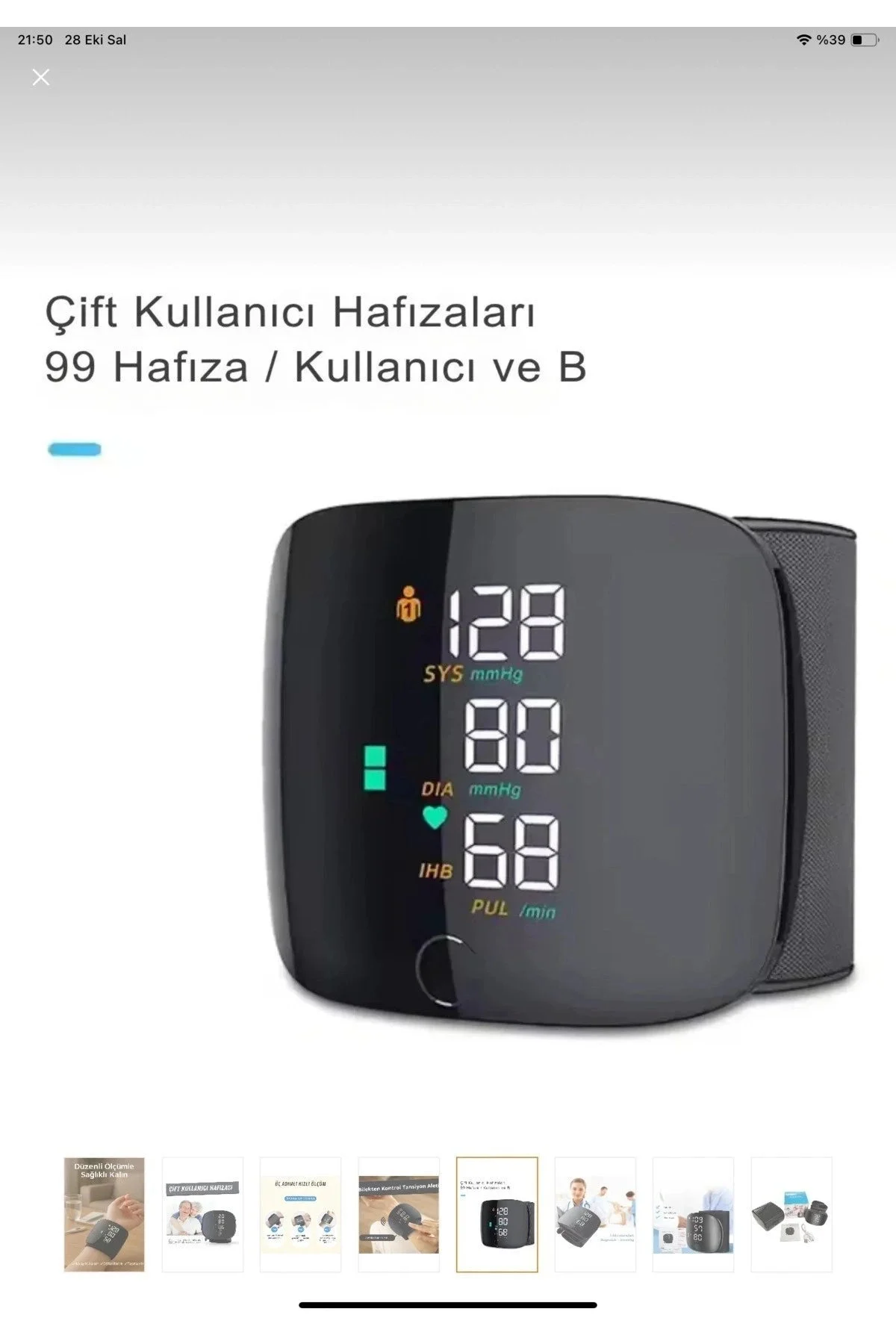 Konuşan Sesli Şarjlı Tansiyon Aleti Profil Kayıtlı Lcd Dokunmatik Ekran