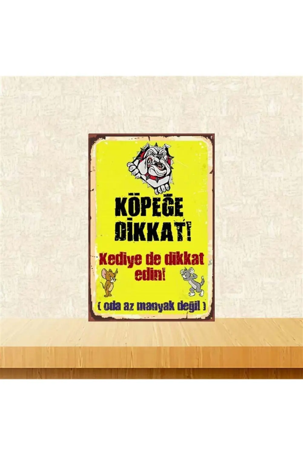 Köpeğe Dikkat Kediye De Dikkat 20-30 Cm Retro Ahşap Poster Köpeğe Dikkat Kediye De Dikkat 20-30 Cm Retro Ahşap Poster