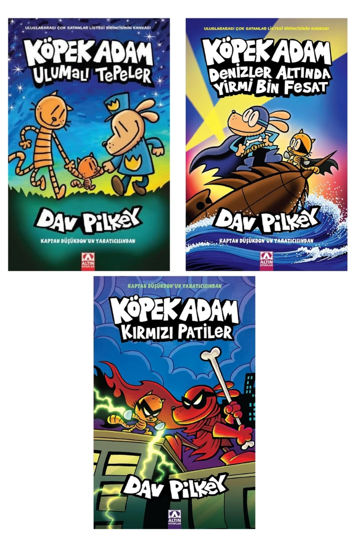 Köpek Adam 10-11-12 Ciltler 3 Kitap Set Dav Pilkey