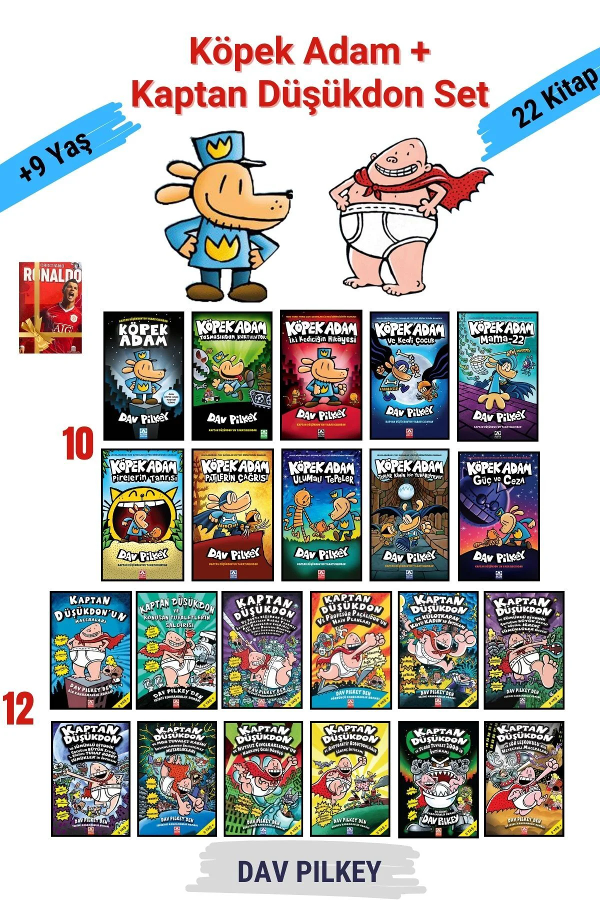 Köpek Adam 10 Kitap+Kaptan Düşükdon 12 Kitap Tam Set, Çocuklar iç Fiyatı, Yorumları ve Özellikleri