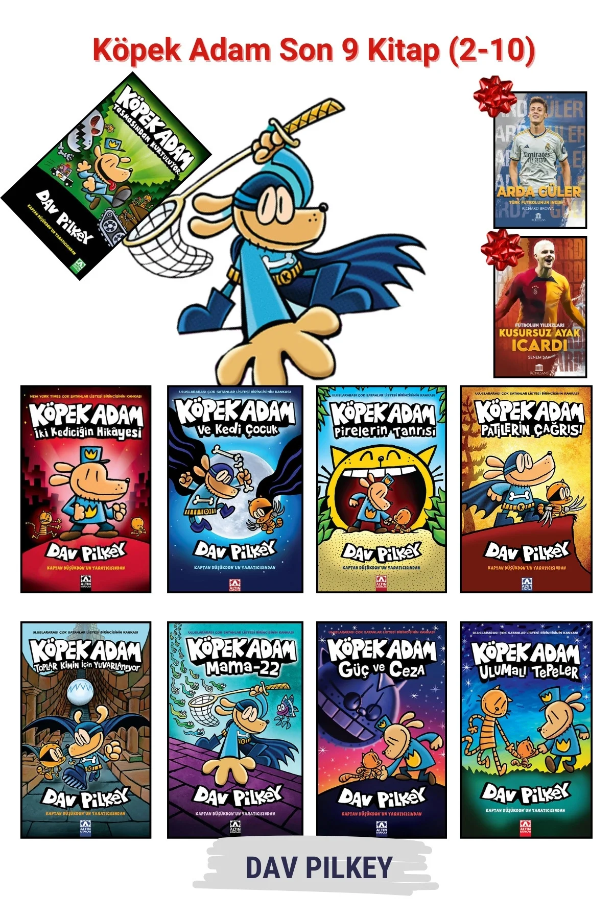 Köpek Adam Son 9 Kitap Seti (2-10), Dav PILKEY,Çocuk Çizgi Roman Fiyatı, Yorumları ve Özellikleri