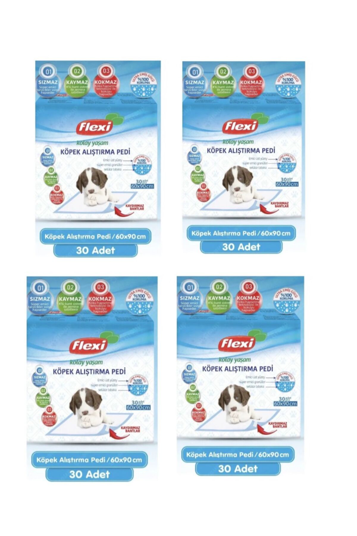 Köpek Alıştırma Çiş Pedi Kaydırmaz Bantlı 30 X 4 Adet